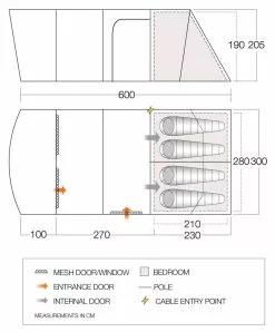 Vango Aether Poled 450XL Tent (2022) 4 Vango Aether Poled 450XL Tent (2022) -Vango Store aether 450xl floorplan low