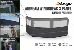 Vango Airbeam Windbreak 3 Panel (Elements Proshield) -Vango Store airbeam windbreak 3 panel elements proshield high res