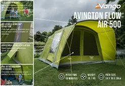 Vango Airbeam Vango Avington Flow Air 500 Tent (2022) -Vango Store avington flow air 500 low res