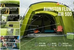 Vango Airbeam Vango Avington Flow Air 500 Tent (2022) -Vango Store avington flow air 500 low res2