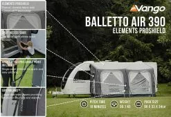 Vango Airbeam Vango Balletto Air 390 Elements ProShield Caravan Awning (2023) -Vango Store balletto air 390 eps