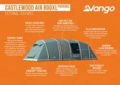 Vango Airbeam Vango Castlewood Air 800XL Tent Package (2023) -Vango Store castlewood air 800xl package