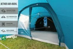 Vango Airbeam Vango Aether Air 450XL Tent (2022) -Vango Store earth collection airbeam infographics call outs5