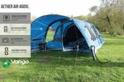 Vango Airbeam Vango Aether Air 450XL Tent (2022) -Vango Store earth collection airbeam infographics call outs6