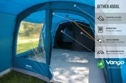 Vango Aether Poled 450XL Tent (2022) 6 Vango Aether Poled 450XL Tent (2022) -Vango Store earth collection poled infographics call outs5
