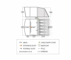 Vango Airbeam Vango Avington Flow Air 500 Tent (2022) -Vango Store floorplan avington ii air 500