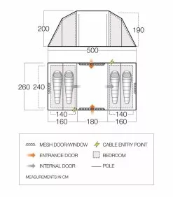 Vango Castlewood 400 Poled Tent Package (2023) -Vango Store floorplan castlewood 400