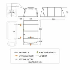 Vango Airbeam Vango Galli CC Air Tall Awning (2023) -Vango Store floorplan cc tall