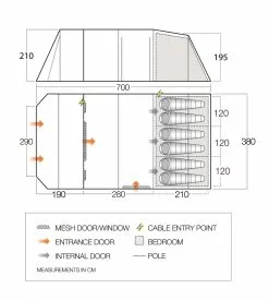 Vango Lismore TC 600XL Poled Tent Package (2023) -Vango Store floorplan lismoretc 600xl