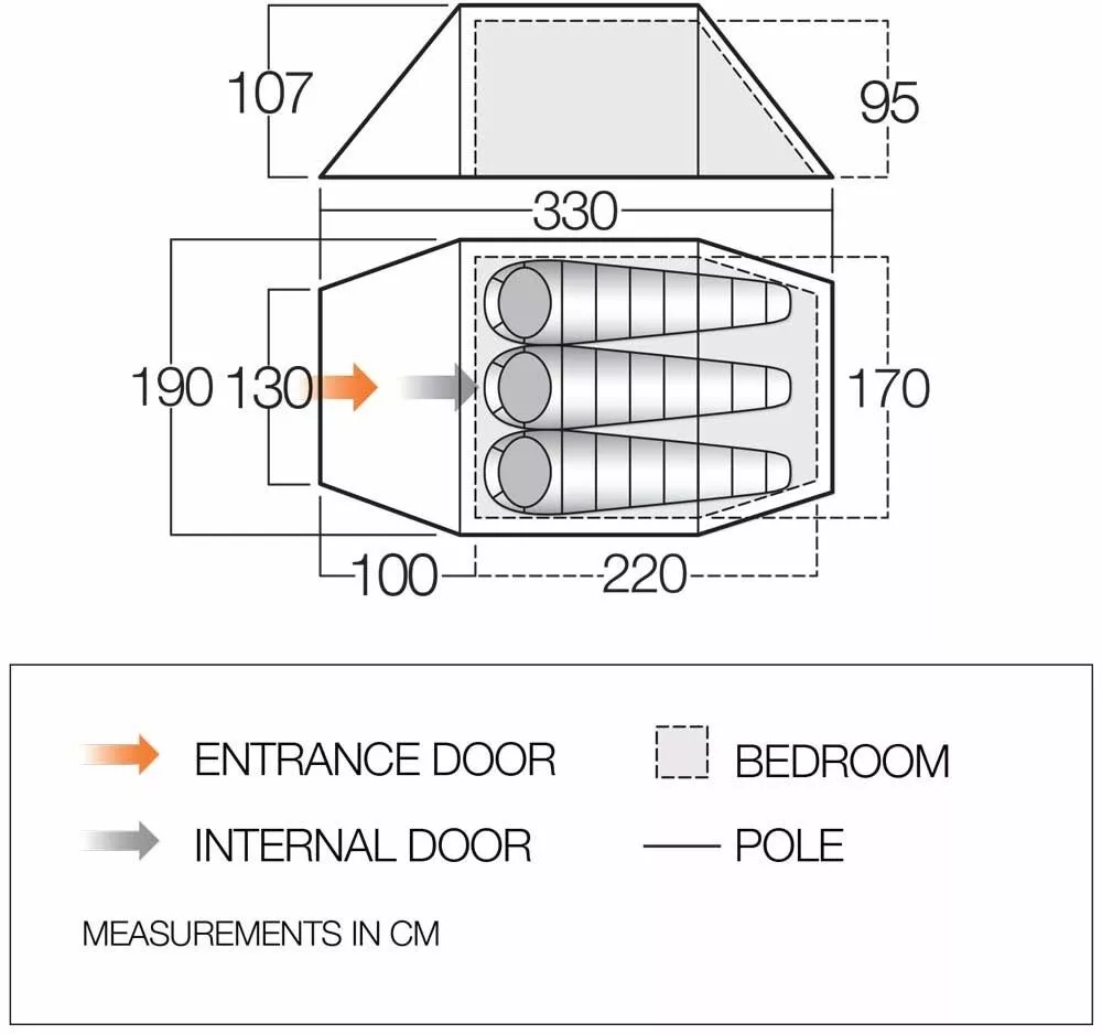 Vango Scafell 300 Tent (2022) Vango Scafell 300 Tent (2022) -Vango Store floorplan scafell 300