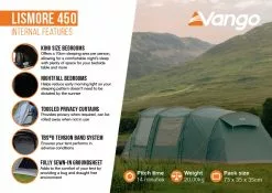 Vango Lismore 450 Poled Tent Package (2023) 5 Vango Lismore 450 Poled Tent Package (2023) -Vango Store lismore 450 infographic2