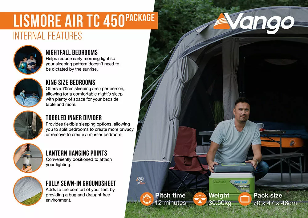 Vango Lismore Air TC 450 Tent Package (2023) Vango Airbeam Vango Lismore Air TC 450 Tent Package (2023) -Vango Store lismore air tc 450 package2