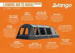 Vango Airbeam Vango Lismore Air TC 600XL Tent Package (2023) -Vango Store lismore air tc 600xl package