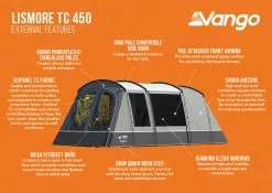 Vango Lismore TC 450 Poled Tent Package (2023) -Vango Store lismore tc 450 infographic