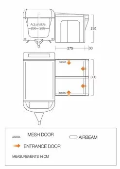 Vango Airbeam Vango Riviera Air 330 Elements ProShield Caravan Awning (2023) -Vango Store riviera 330 floorplan