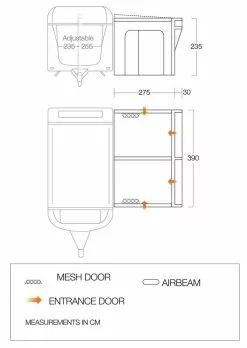 Vango Airbeam Vango Riviera Air 390 Elements All Season Caravan Awning (2023) -Vango Store riviera 390 eas flooplan