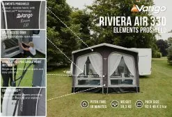 Vango Airbeam Vango Riviera Air 330 Elements ProShield Caravan Awning (2023) -Vango Store riviera air 330 eps
