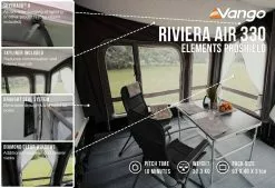 Vango Airbeam Vango Riviera Air 330 Elements ProShield Caravan Awning (2023) -Vango Store riviera air 330 eps in