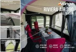 Vango Airbeam Vango Riviera Air 390 Elements All Season Caravan Awning (2023) -Vango Store riviera air 390 as in