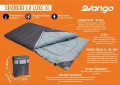 Vango Shangri-La Luxe XL Sleeping Bag (2023) 6 Vango Shangri-La Luxe XL Sleeping Bag (2023) -Vango Store shangri la luxe xl infographic 1
