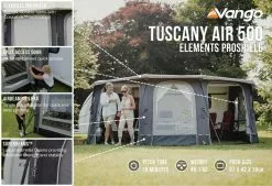 Vango Airbeam Vango Tuscany Air 500 Elements Proshield Caravan Awning (2023) -Vango Store tuscany air 500 eps