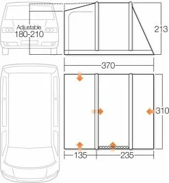 Vango Airbeam Vango Kela V Low AirAway Awning (2022) -Vango Store vango 2018 awnings floorplan kela iii low