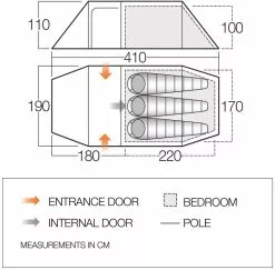 Vango Scafell 300+ Tent (2022) -Vango Store vango 2020 tents floorplan scafell 300