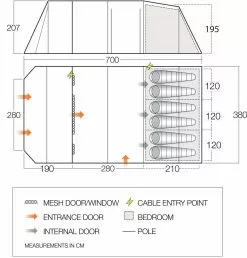 Vango Stargrove II 600xl Poled Tent (2022) -Vango Store vango 2020 tents floorplan stargrove ii 600xl
