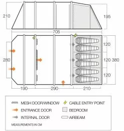Vango Airbeam Vango Stargrove II TC 600XL Air Tent (2022) -Vango Store vango 2020 tents floorplan stargrove ii air 600xl 1