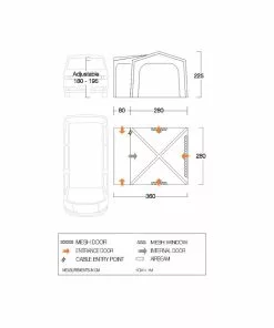 Vango Airbeam Vango Agora Air VW Awning (Shadow Grey) 4 Vango Airbeam Vango Agora Air VW Awning (Shadow Grey) -Vango Store vango 2021 awnings floorplan agora vw 1