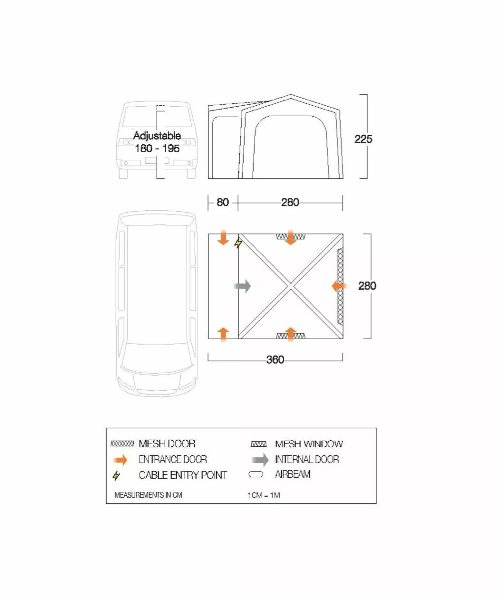 Vango Agora Air VW Awning (Shadow Grey) Vango Airbeam Vango Agora Air VW Awning (Shadow Grey) -Vango Store vango 2021 awnings floorplan agora vw 1