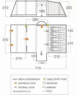 Vango Airbeam Vango Rome II Air 550XL Tent Package (2023) -Vango Store vango 2021 tents floorplan rome air 550xl hi