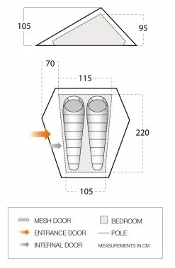 Vango Heddon 200 Tent (2022) 3 Vango Heddon 200 Tent (2022) -Vango Store vango 2022 tents floorplan heddon 200 low res