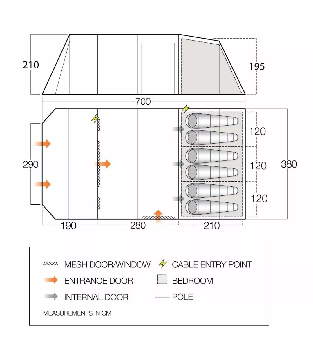 Vango Lismore 600XL Poled Tent Package (2023) Vango Lismore 600XL Poled Tent Package (2023) -Vango Store vango 2023 tents floorplan