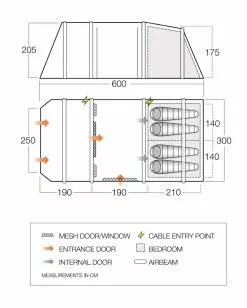 Vango Airbeam Vango Lismore Air TC 450 Tent Package (2023) 3 Vango Airbeam Vango Lismore Air TC 450 Tent Package (2023) -Vango Store vango 2023 tents floorplan stargrove air tc 450